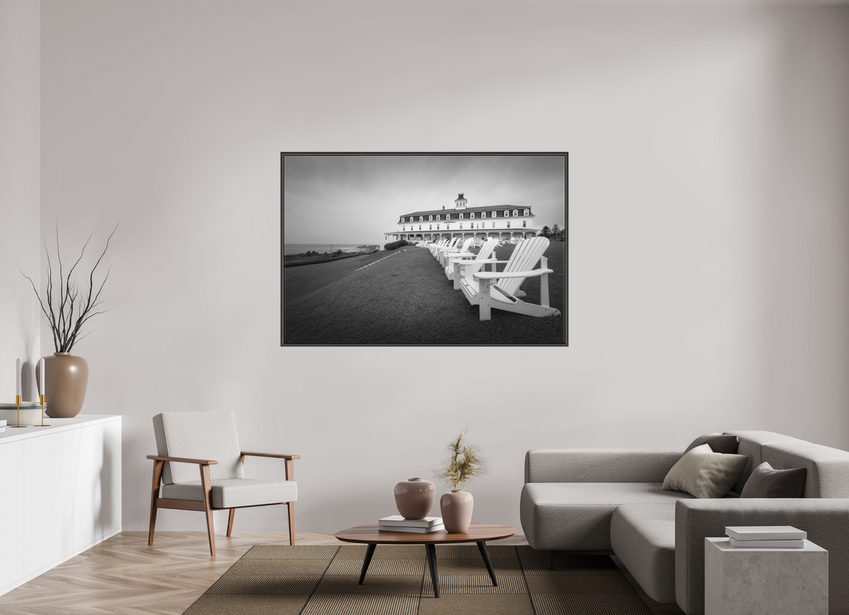 66 x 44″, Matte Canvas Print with Black Wood Floater Frame The Spring House