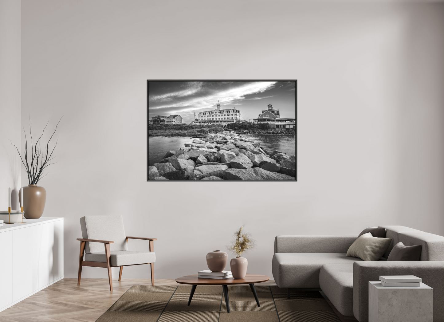 66 x 44″, Matte Canvas Print with Black Wood Floater Frame The National Hotel