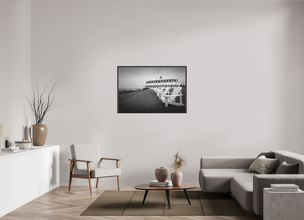 45 x 30″, Matte Canvas Print with Black Wood Floater Frame The Spring House