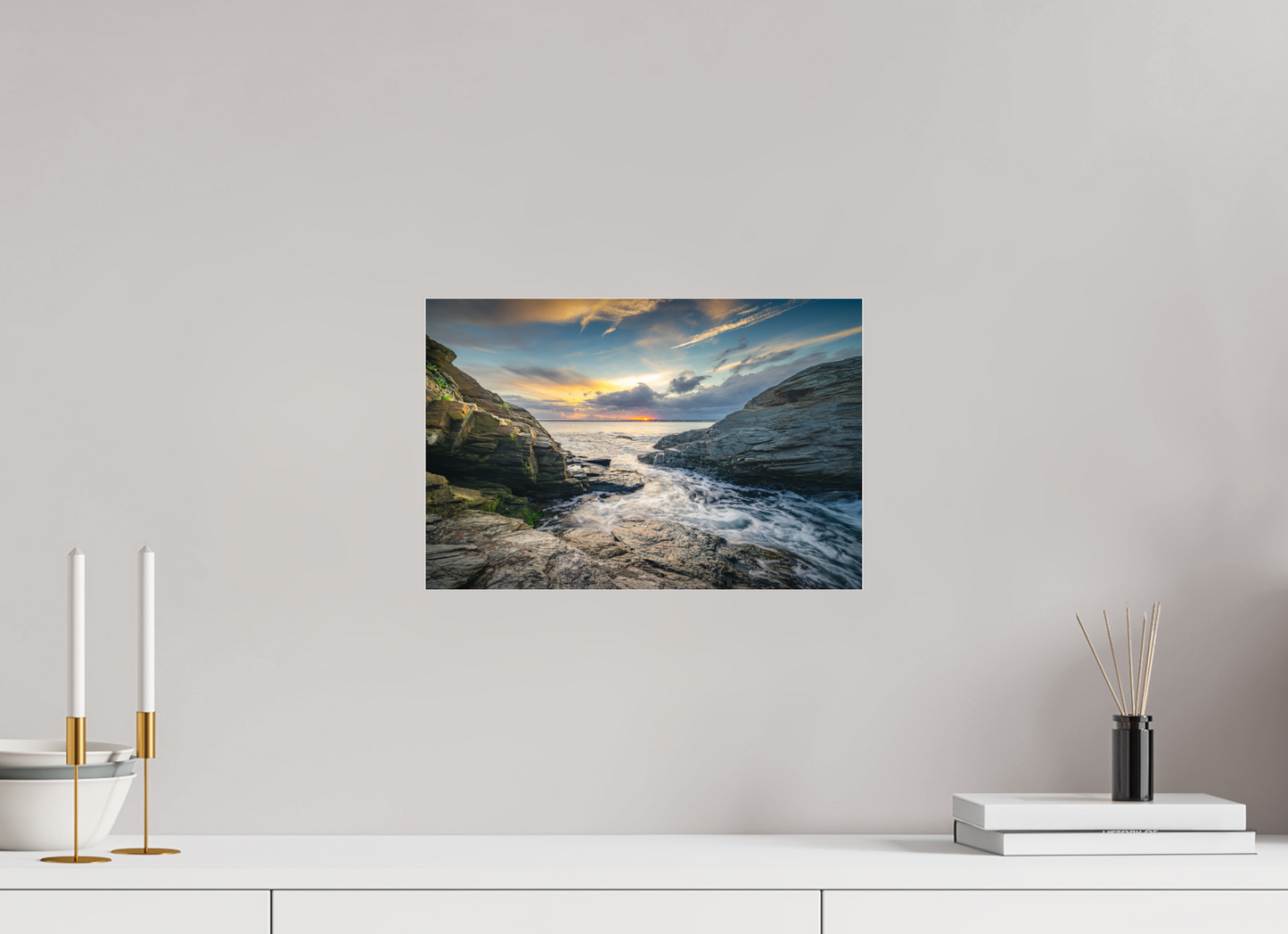 15 x 10″, Photo Print Under Acrylic Glass Vanishing Sun