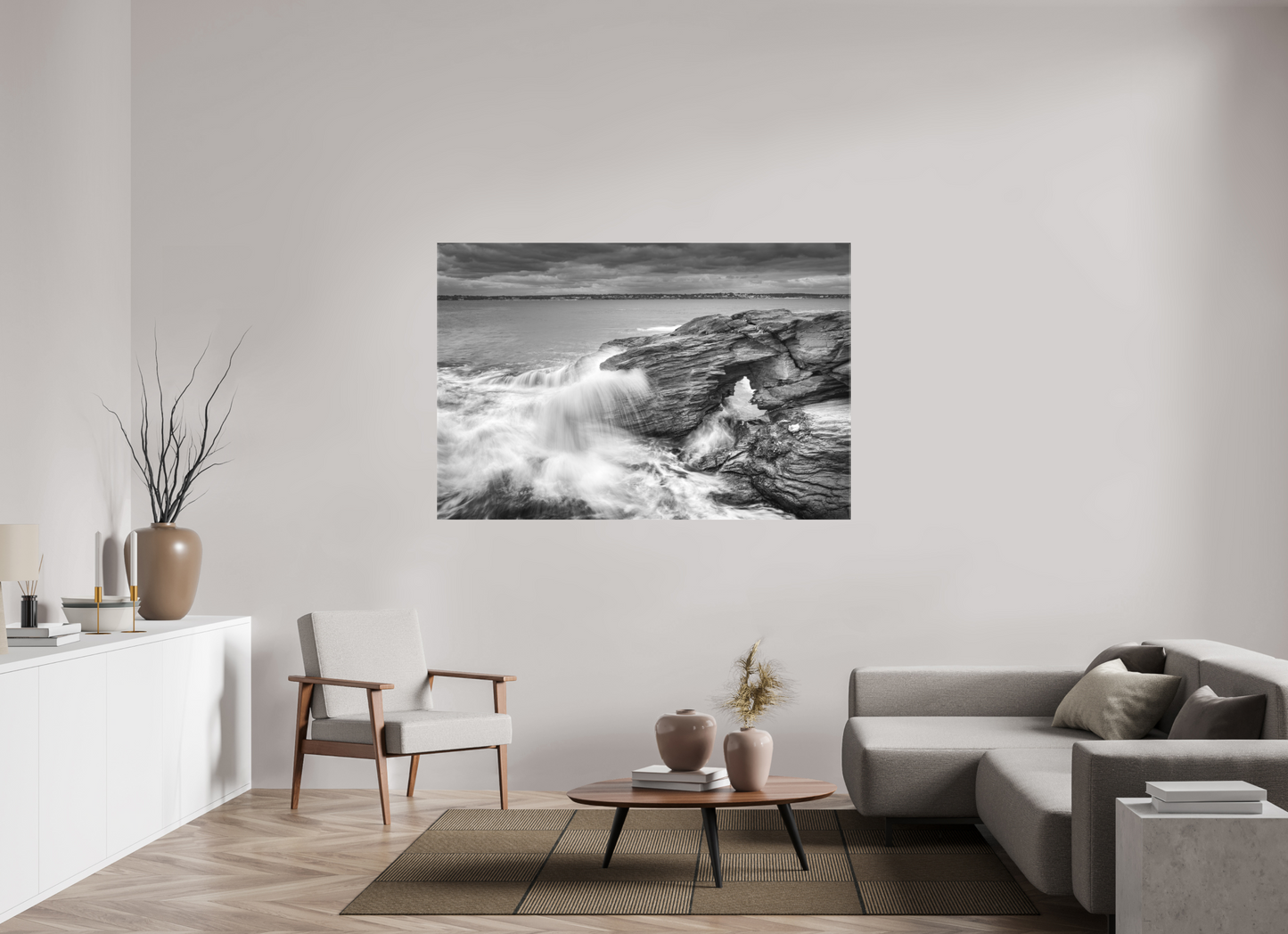 66 x 44″, Matte Canvas Print Waves Over Arches