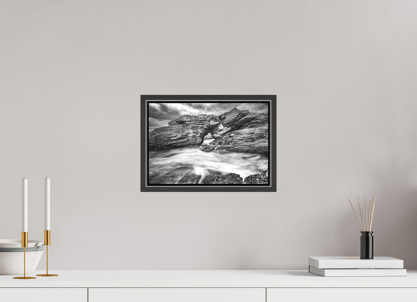 12 x 8″, Matte Canvas Print with Black Wood Floater Frame The Gateway