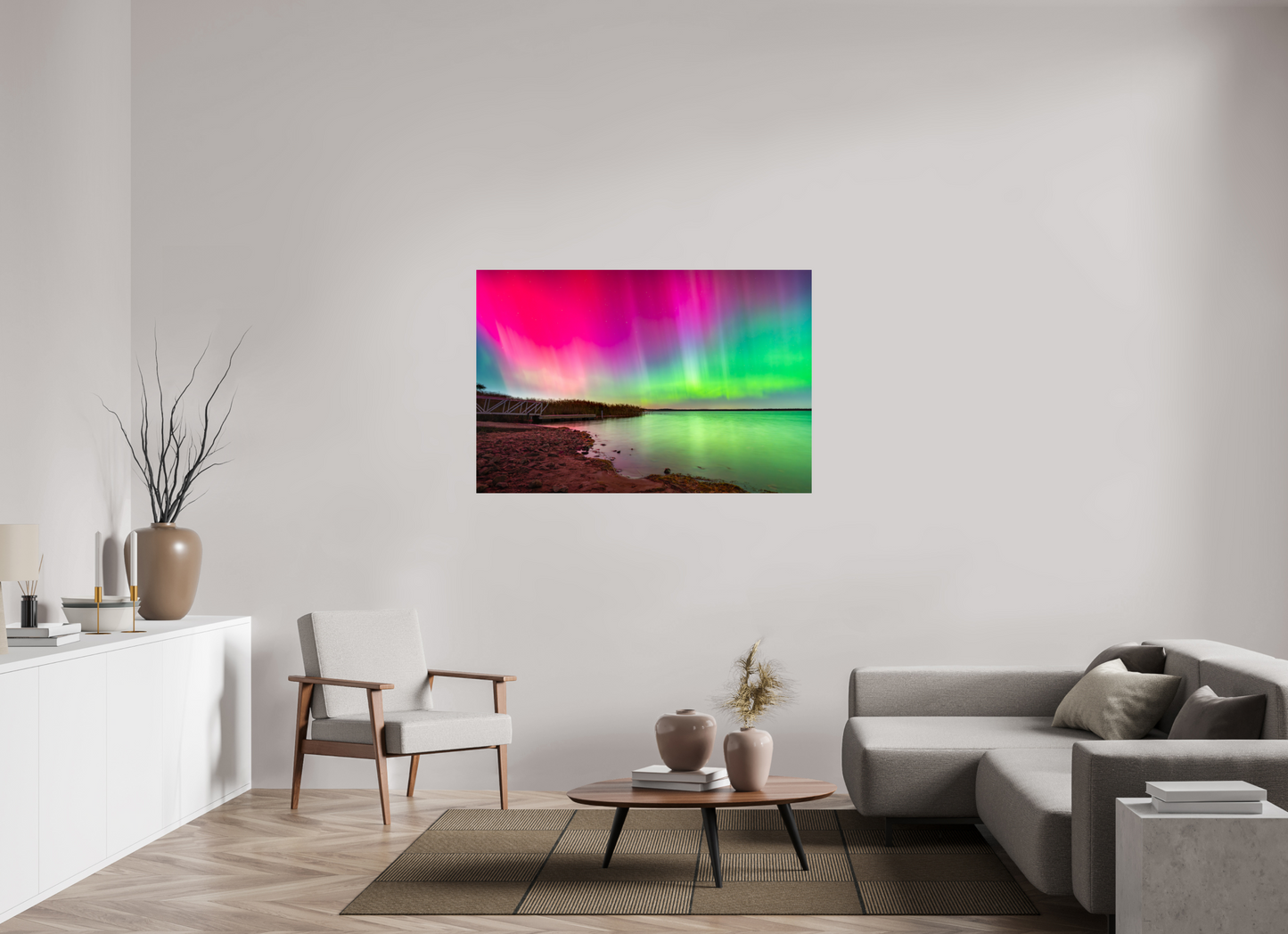 54 x 36″, Photo Print on Fuji Crystal DP II Aurora Borealis Over Wordens Pond