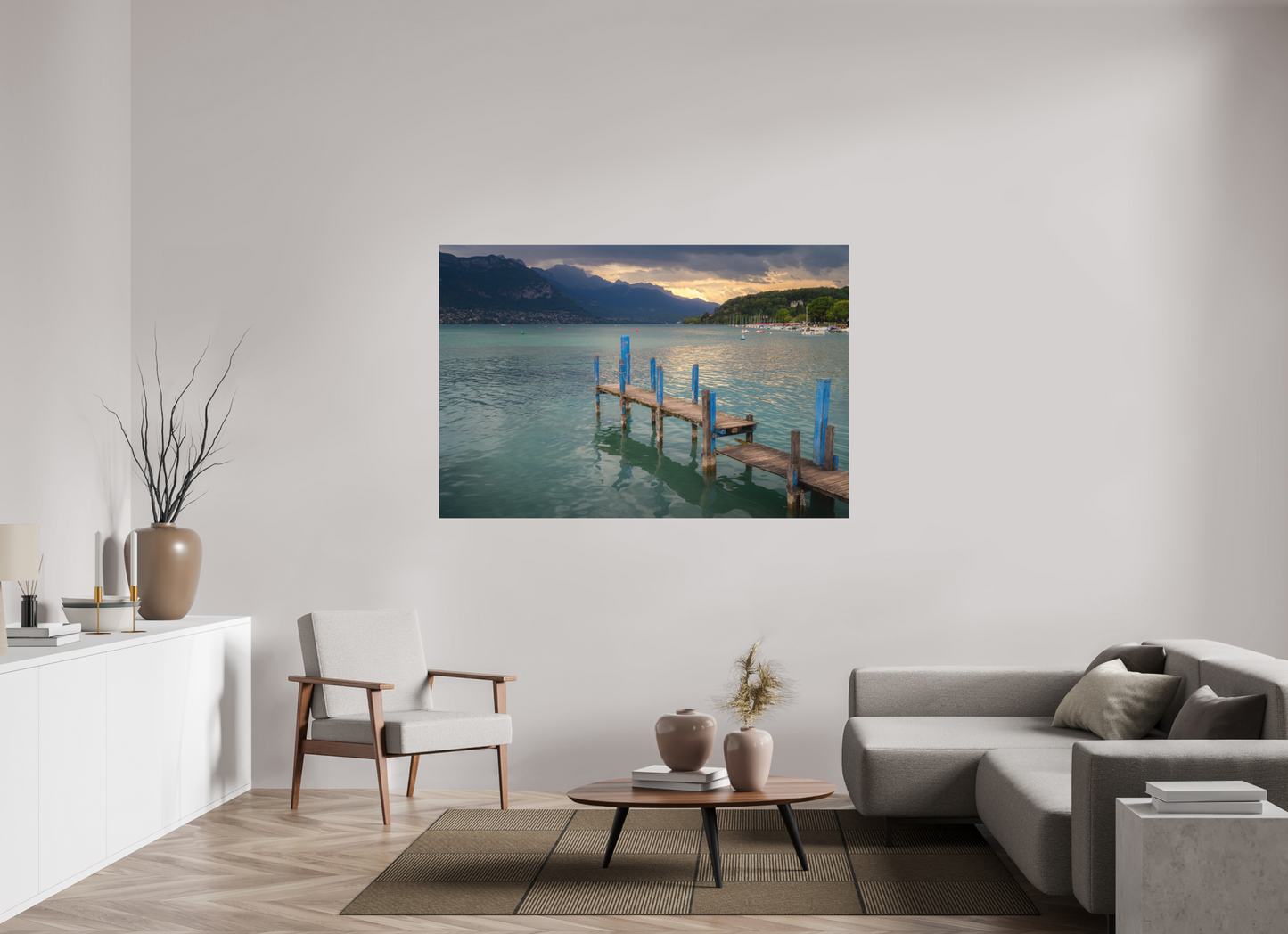 66 x 44″, Matte Photo Print on Fuji Crystal DP II Thunderstorm over Lake Annecy