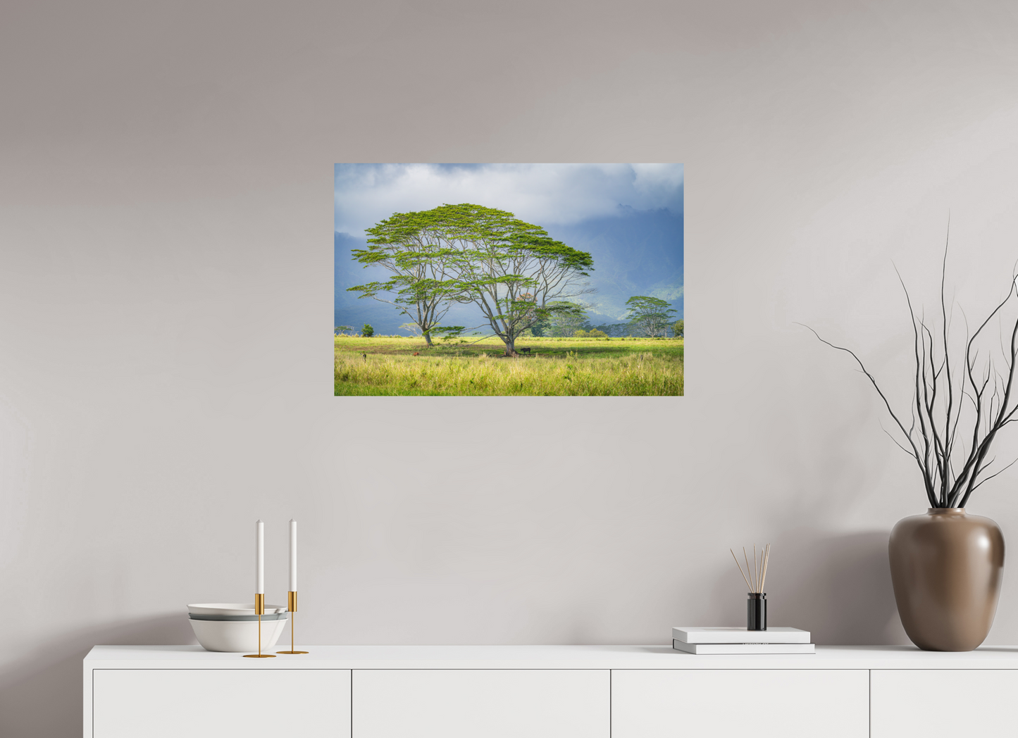 30 x 20″, Matte Photo Print on Fuji Crystal DP II Savanna Trees of Kauai