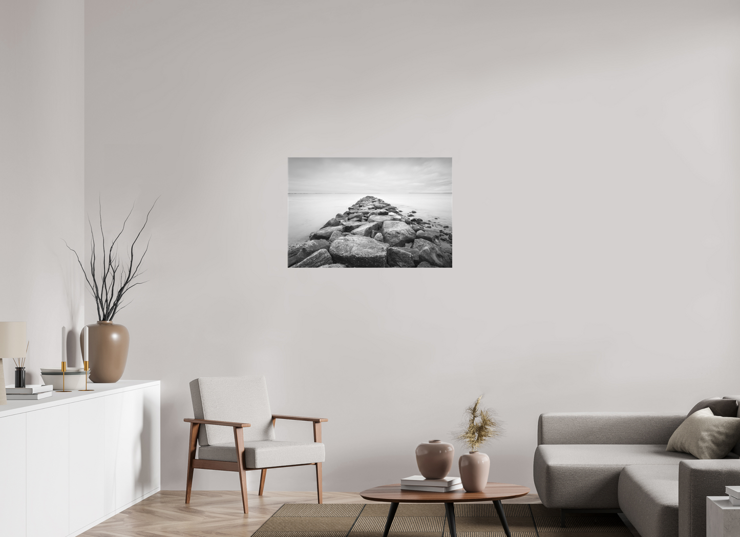 36 x 24″, Matte Canvas Print Sand Hill Cove Rocks