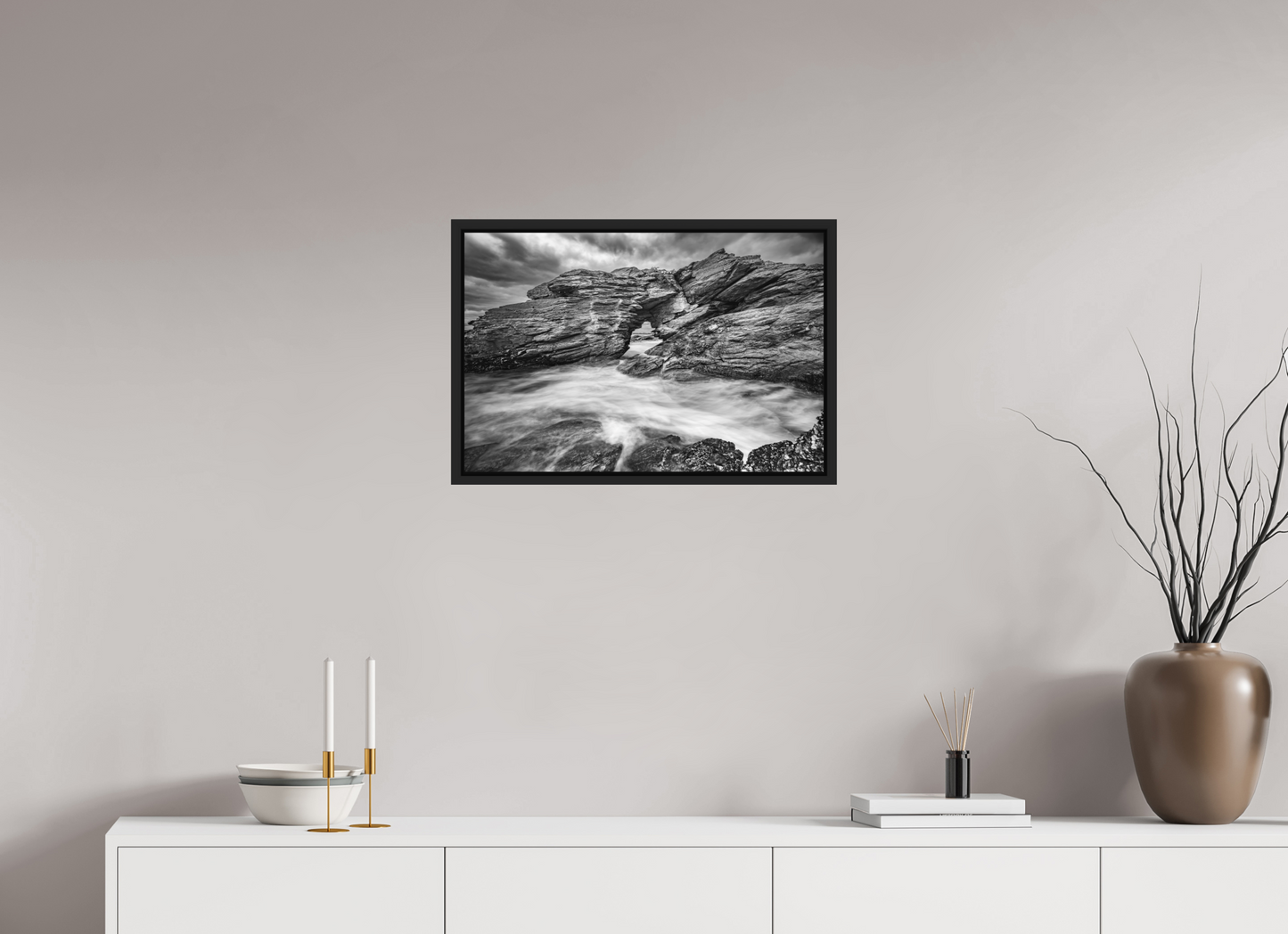 24 x 16″, Photo Print under Acrylic Glass with Black Wood Floater Frame The Gateway
