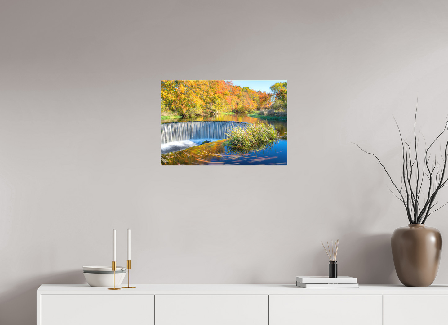 24 x 16″, Matte Canvas Print Peak Fall Colors Over Horseshoe Falls