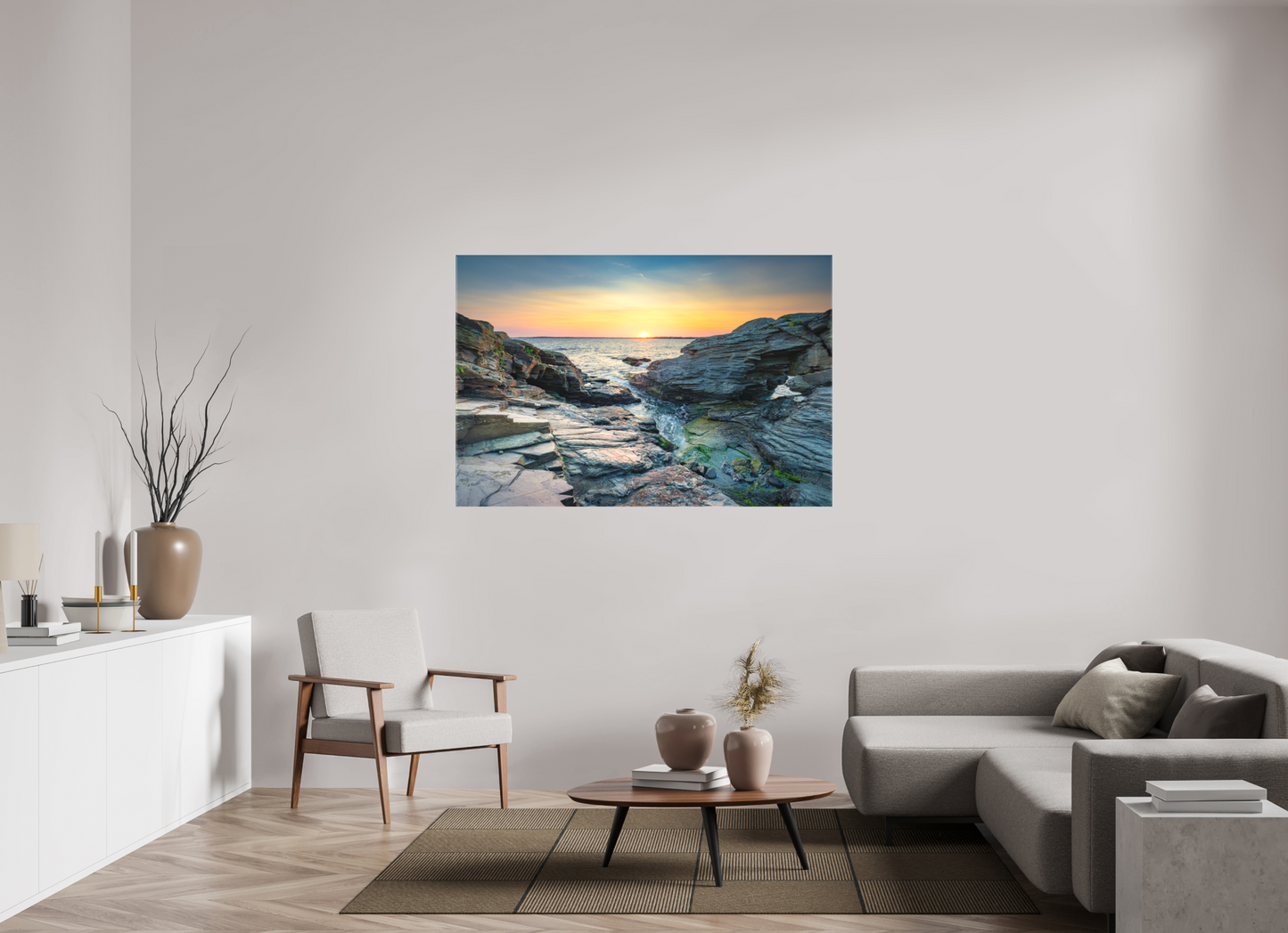60 x 40″, Matte Canvas Print Sun on the Horizon