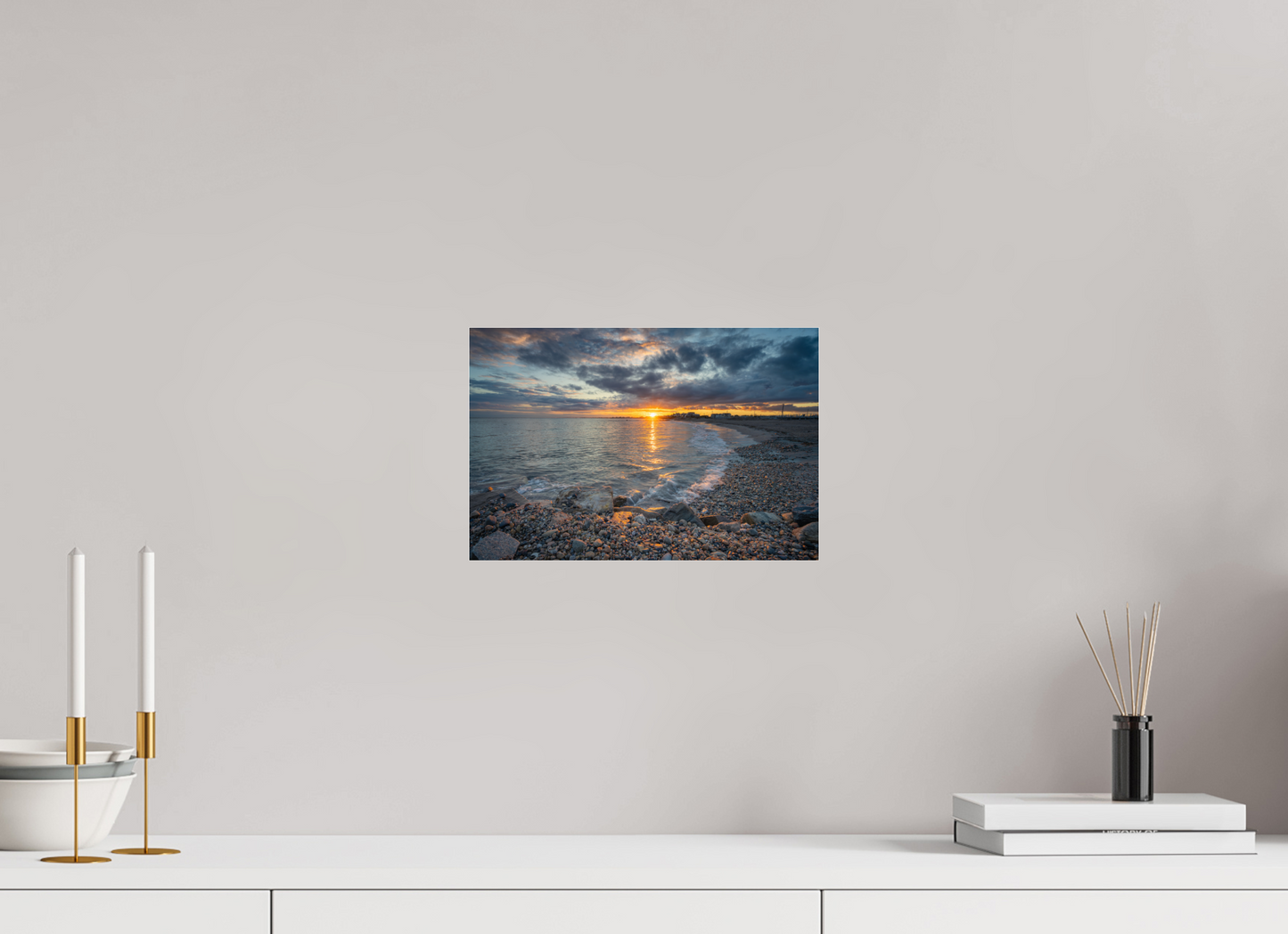 12 x 8″, Premium Photo Print under Acrylic Glass Roger Wheeler State Beach Sunset