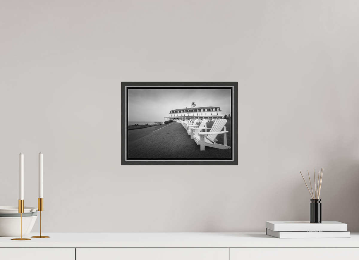 12 x 8″, Matte Canvas Print with Black Wood Floater Frame The Spring House