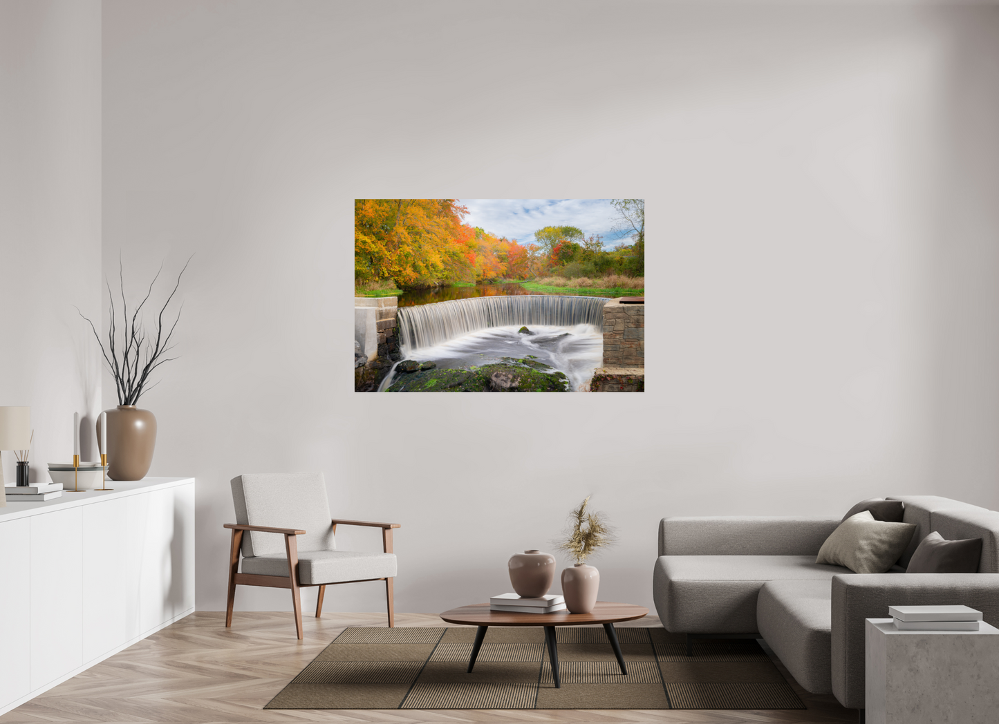 60 x 40″, ChromaLuxe HD Metal Print Autumn at Horseshoe Falls