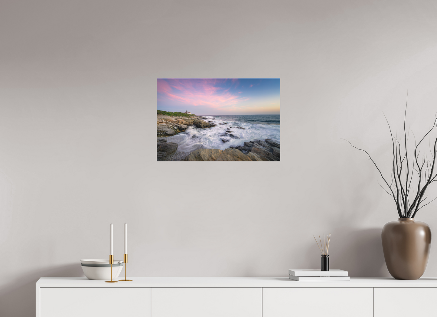 24 x 16″, Matte Canvas Print Rough Seas at Sunset