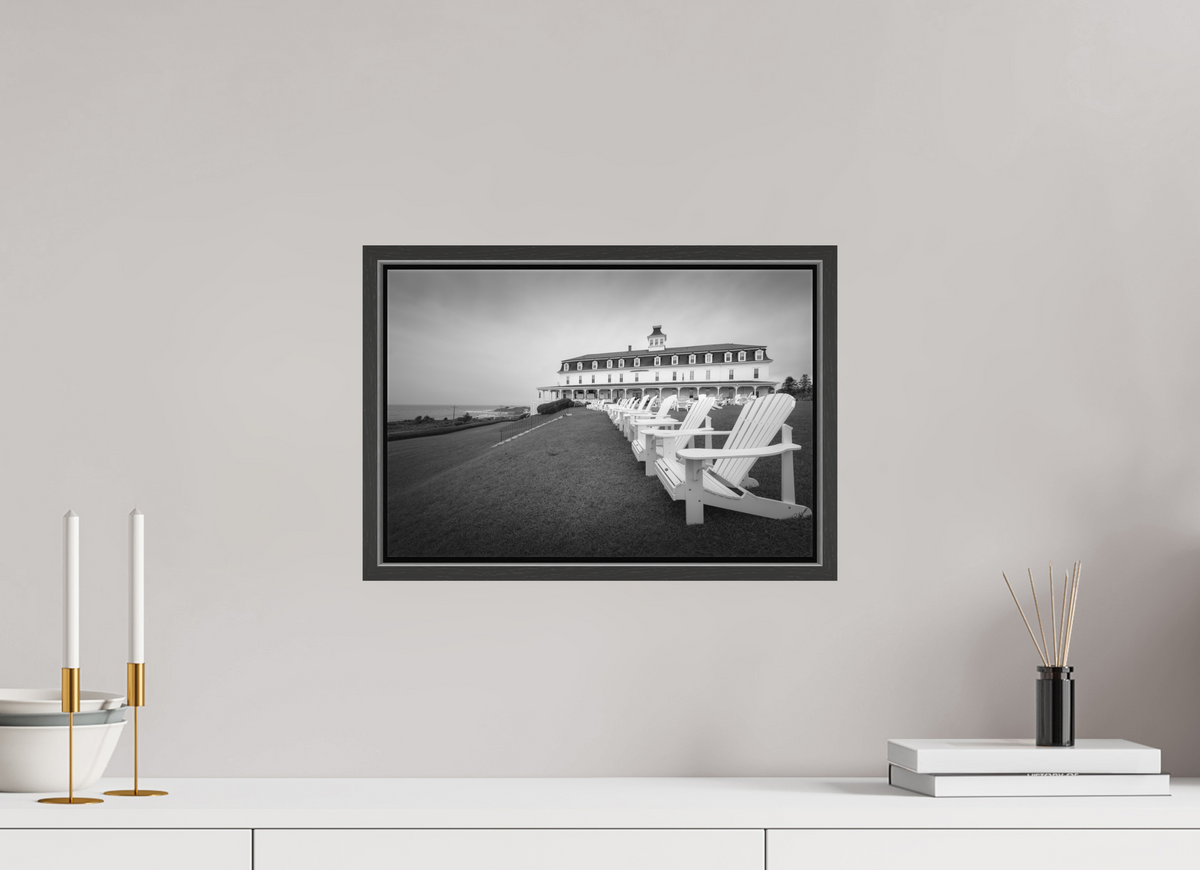 15 x 10″, Matte Canvas Print with Black Wood Floater Frame The Spring House