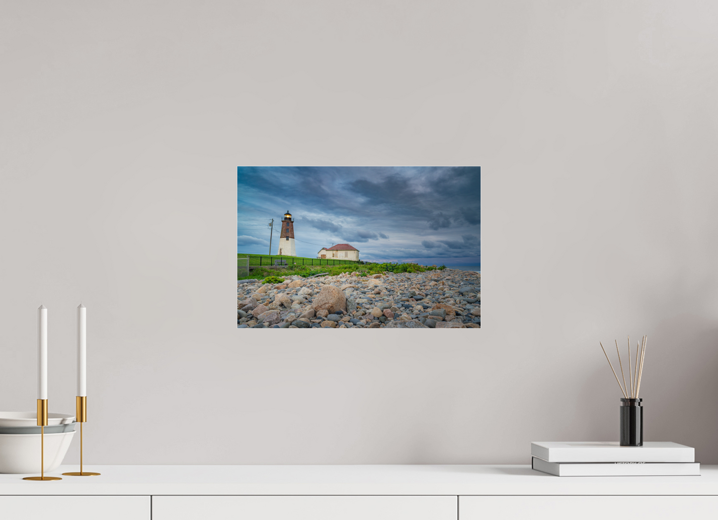 15 x 10″, Photo Print under Acrylic Glass The Point Judith Lighthouse