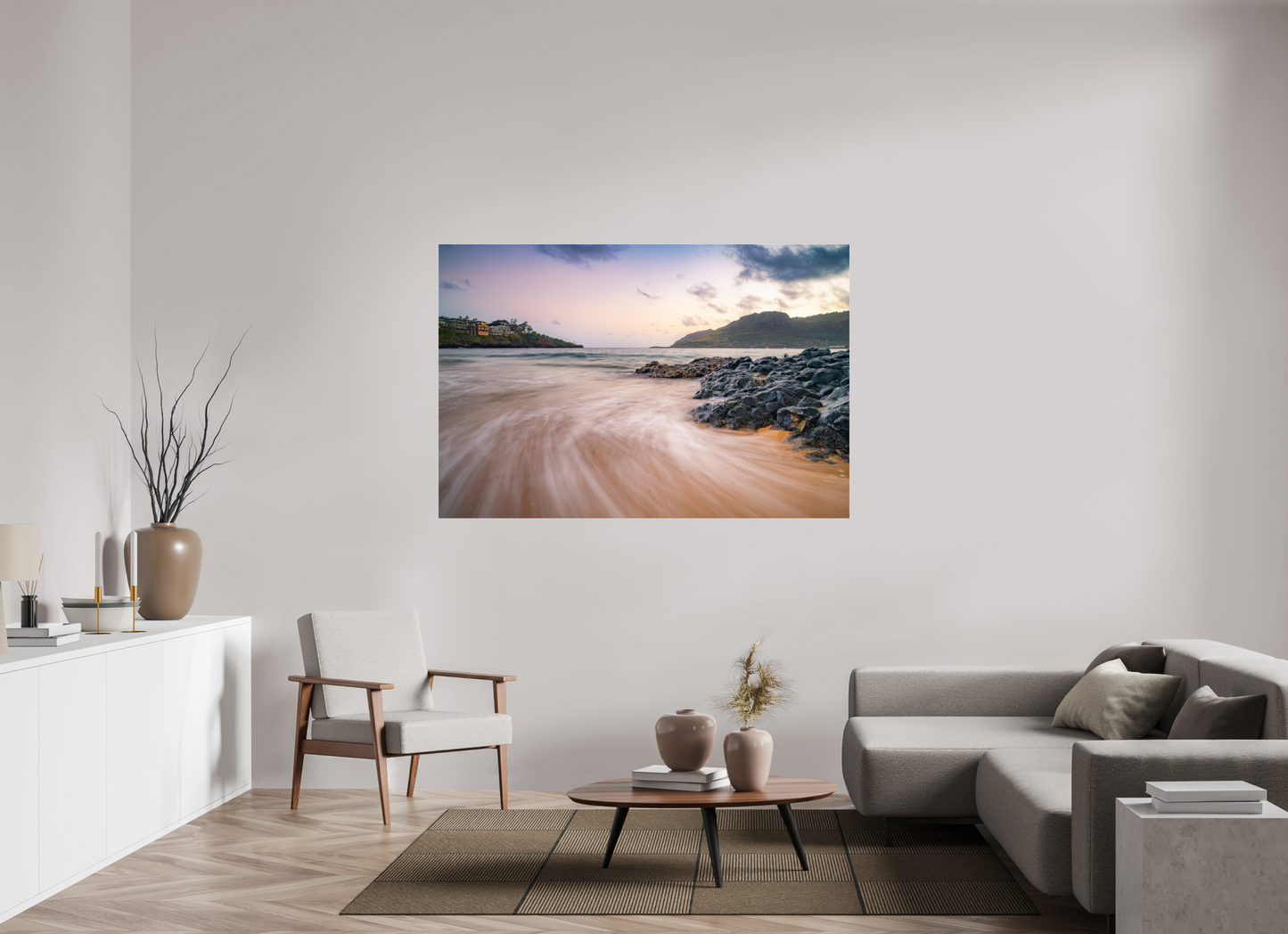 66 x 44″, Photo Print under Acrylic Glass Waves Retreating
