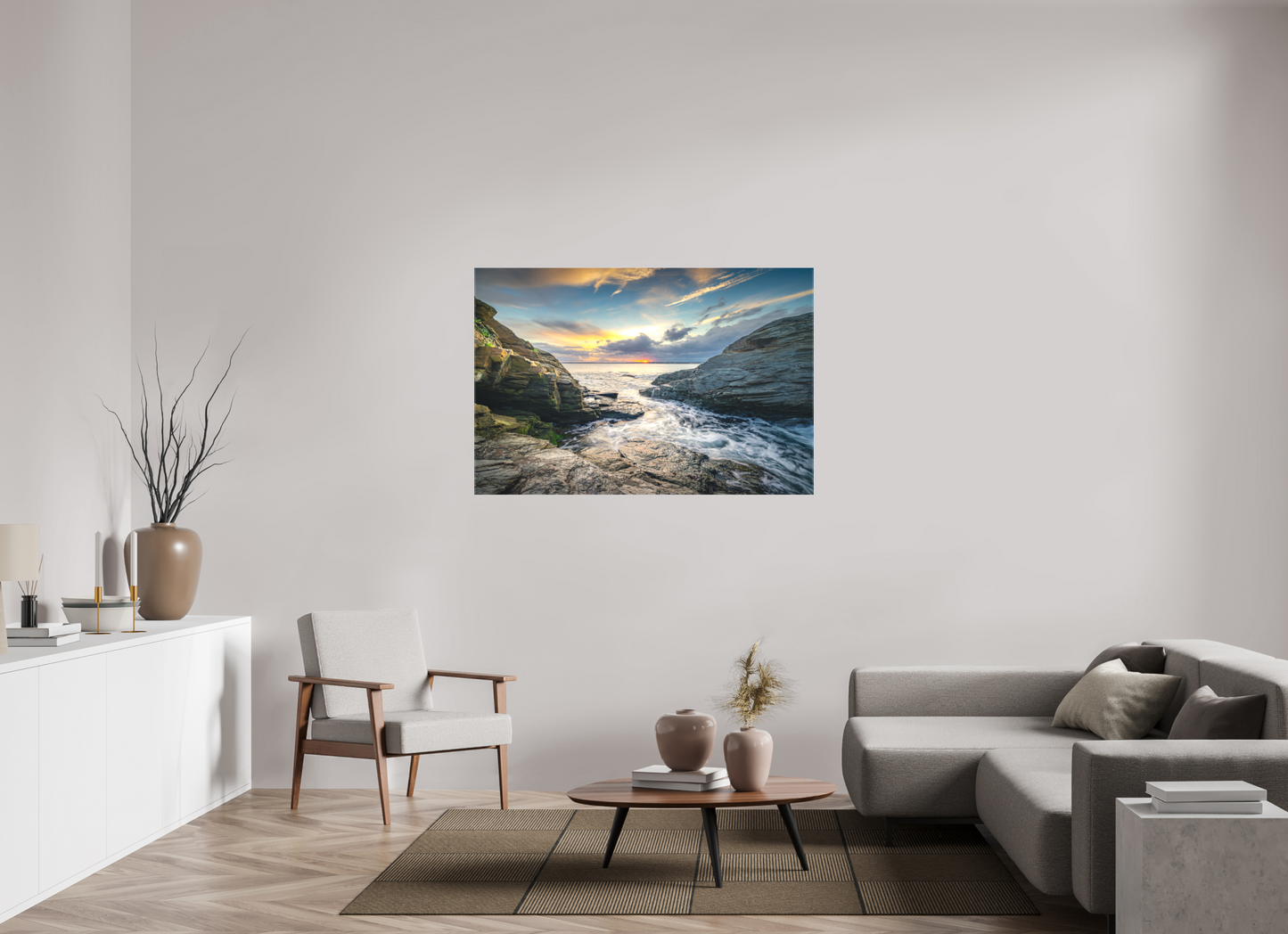 54 x 36″, Matte Canvas Print Vanishing Sun