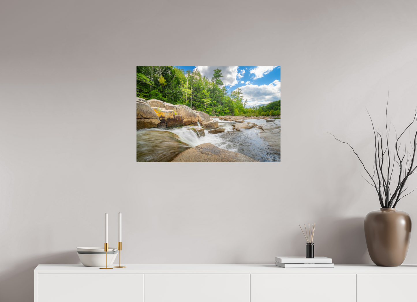 30 x 20″, ChromaLuxe HD Metal Print Over the Falls