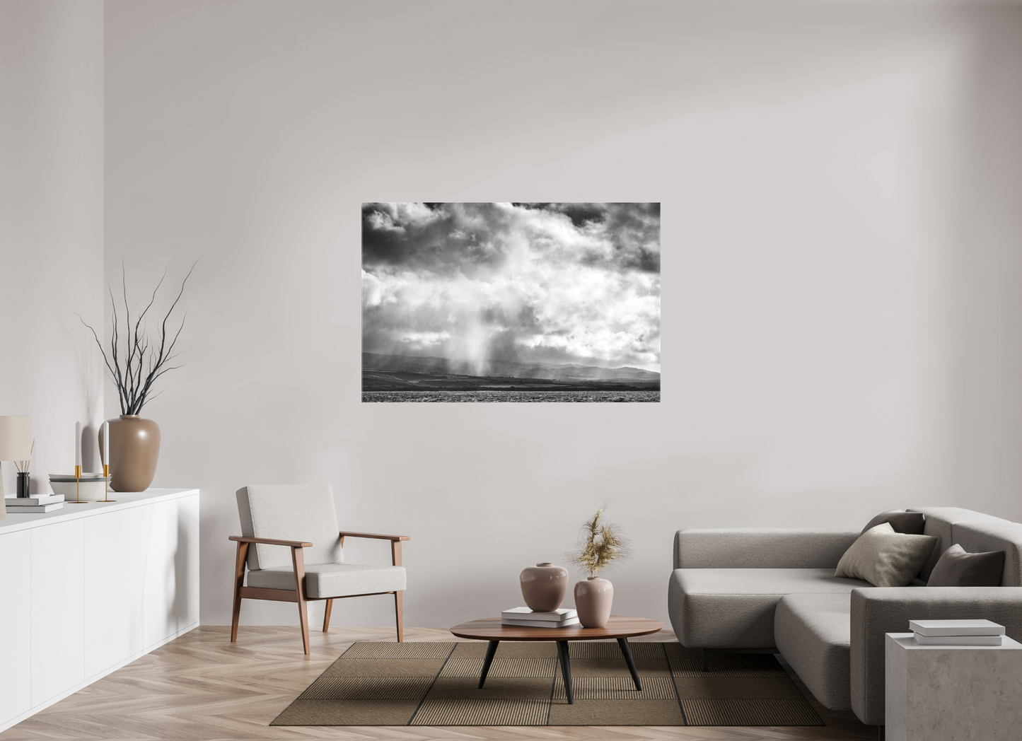 60 x 40″, Matte Canvas Print Rain Showers Along the Napali Coast