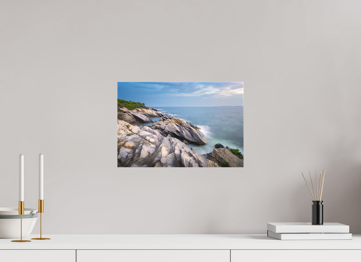 15 x 10″, Matte Canvas Print Blue Hour at Beavertail