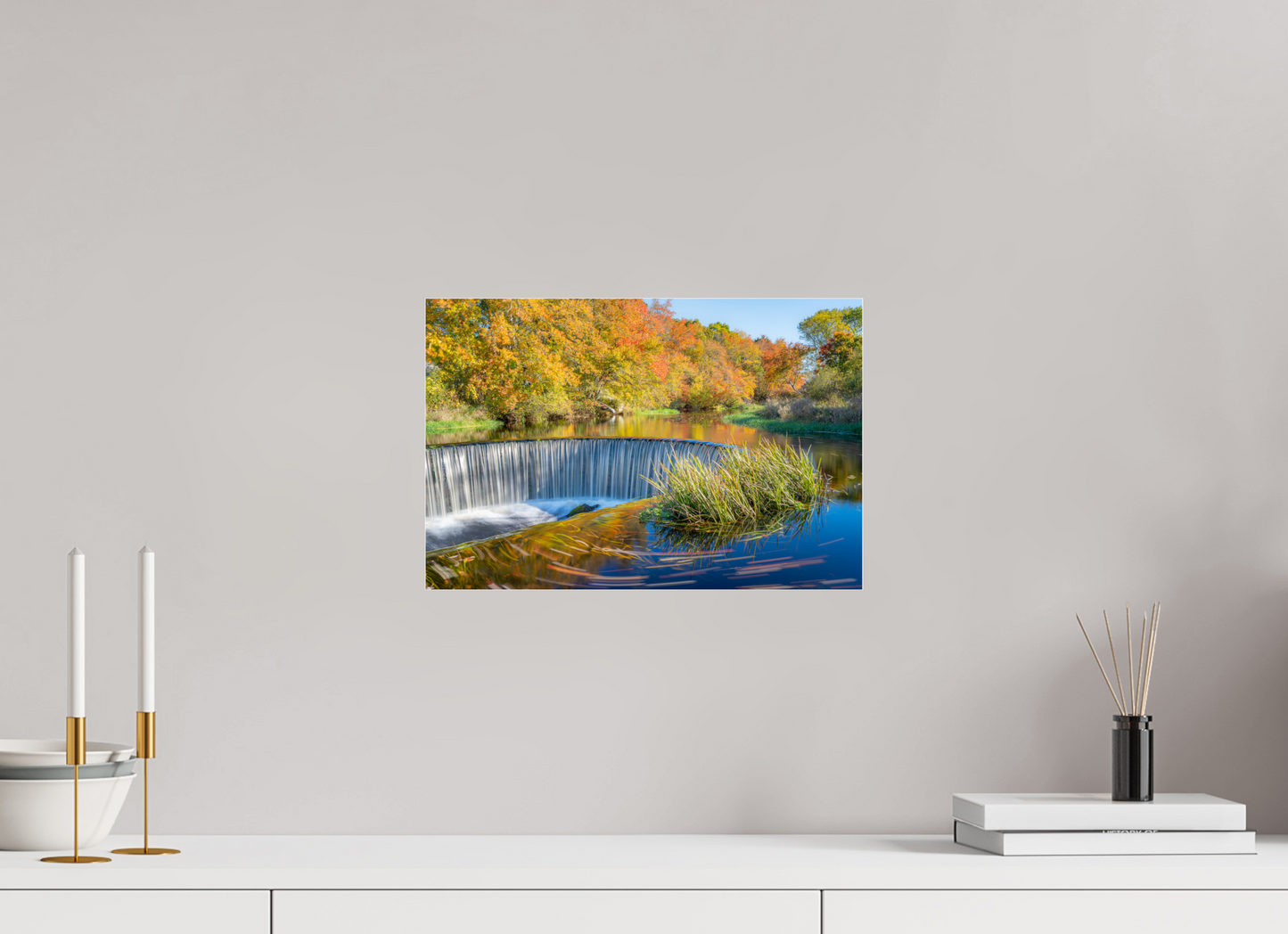 15 x 10″, Photo Print under Acrylic Glass Peak Fall Colors Over Horseshoe Falls