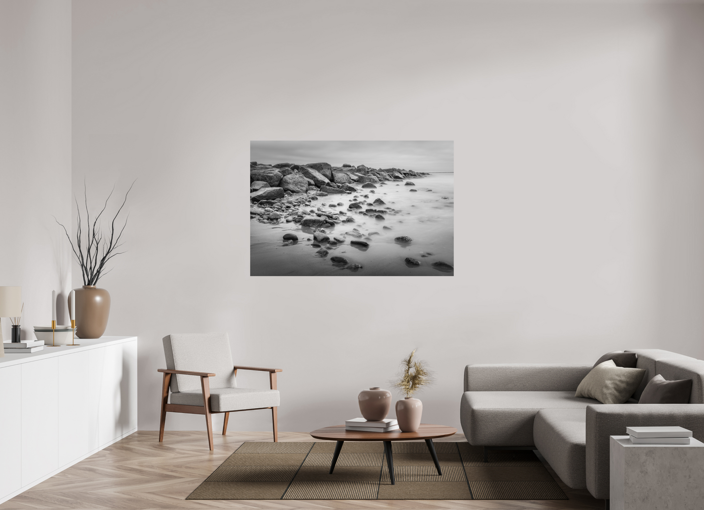 60 x 40″, Photo Print on Fuji Crystal DP II Overcast Morning at Sand Hill Cove