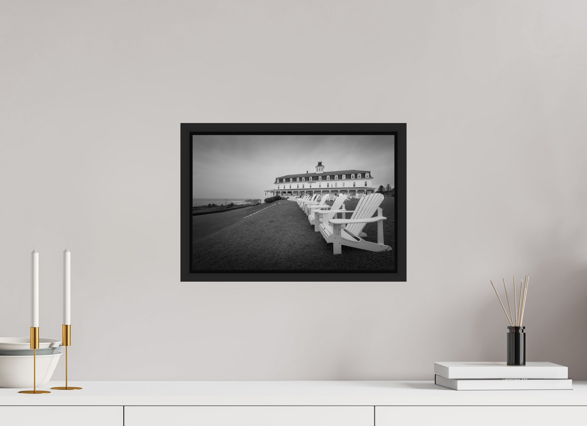 15 x 10″, Premium Photo Print under Acrylic Glass with Black Wood Floater Frame The Spring House