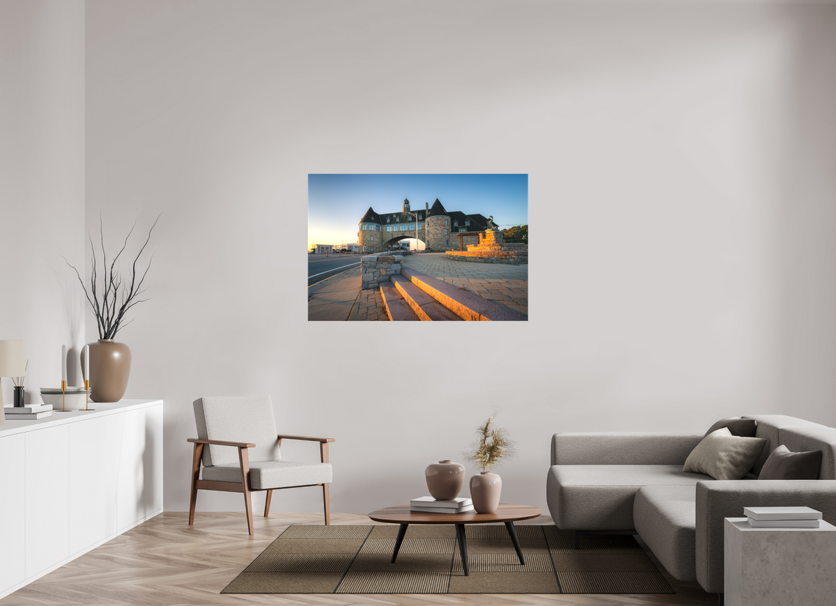 54 x 36″, Matte Canvas Print Golden Sunrise at The Towers