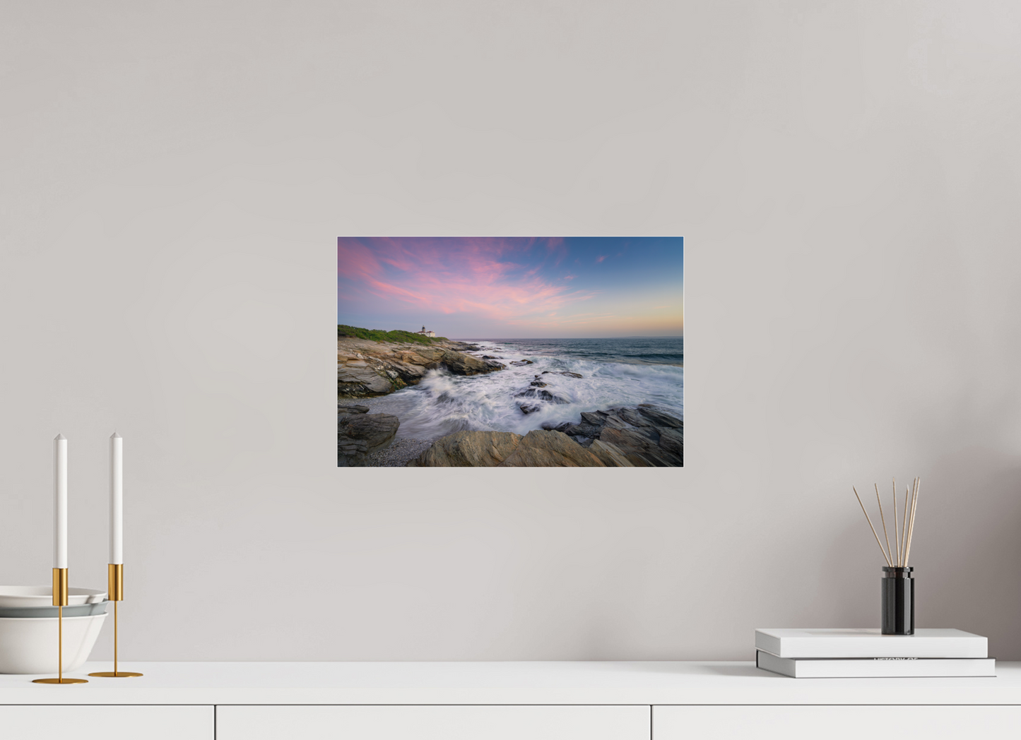 15 x 10″, Premium Photo Print under Acrylic Glass Rough Seas at Sunset