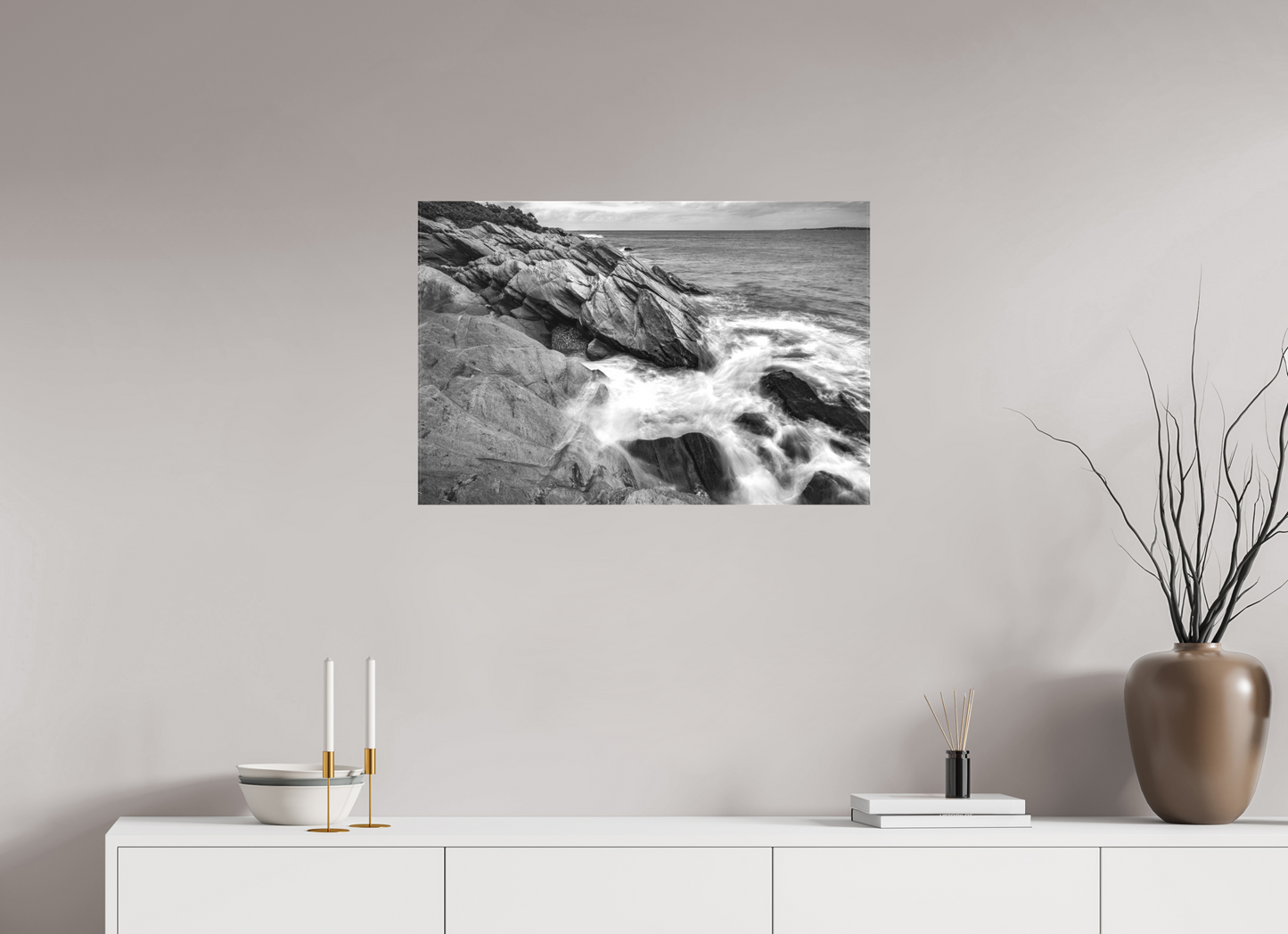 30 x 20″, Matte Canvas Print Beavertail Cliffs