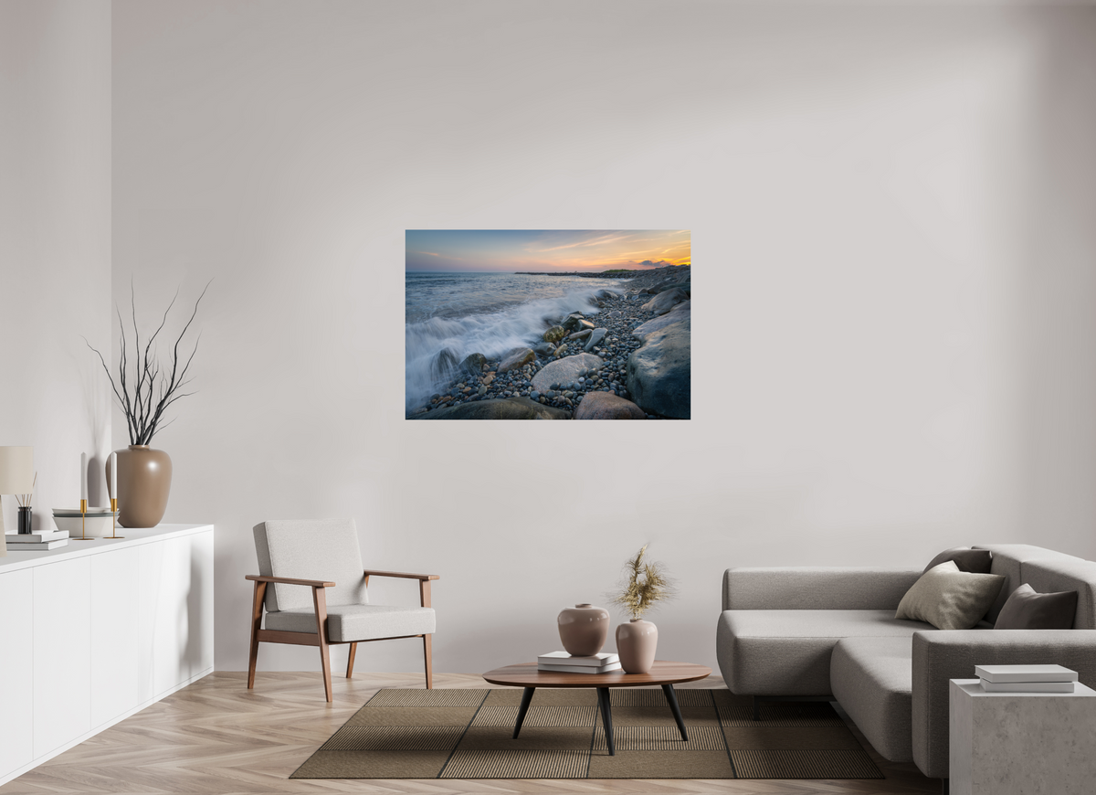 54 x 36″, Premium Metallic Effect Photo Print on Fuji Crystal Pearl Paper Waves Crashing at Camp Cronin