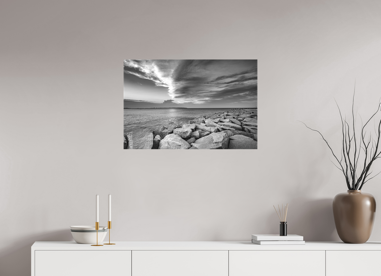 30 x 20″, Matte Canvas Print Overlooking Old Harbor