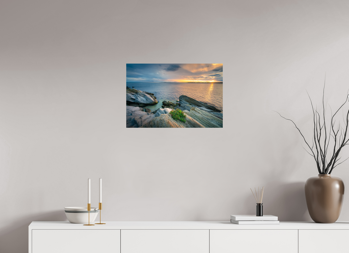 24 x 16″, Premium ChromaLuxe HD Aluminum Metal Print Beavertail Sun Rays