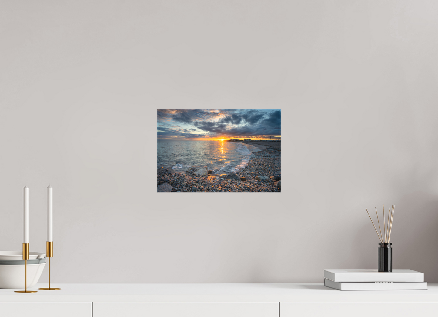 12 x 8″, Matte Canvas Print Roger Wheeler State Beach Sunset