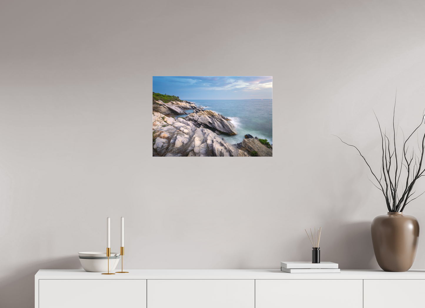 24 x 16″, Matte Canvas Print Blue Hour at Beavertail