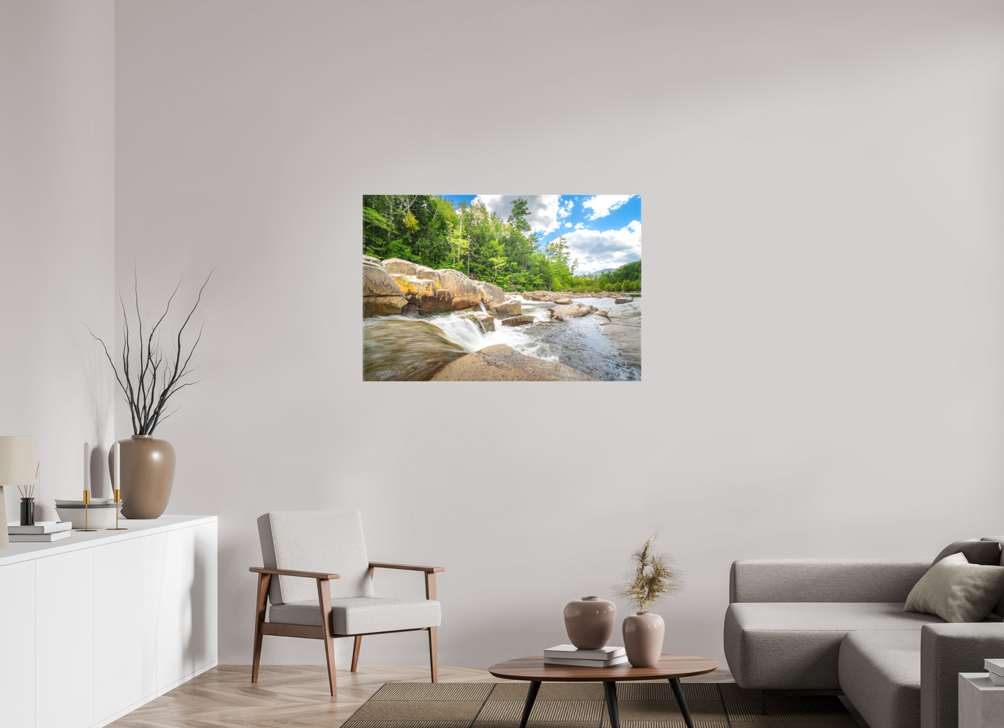 45 x 30″, Matte Canvas Print Over the Falls
