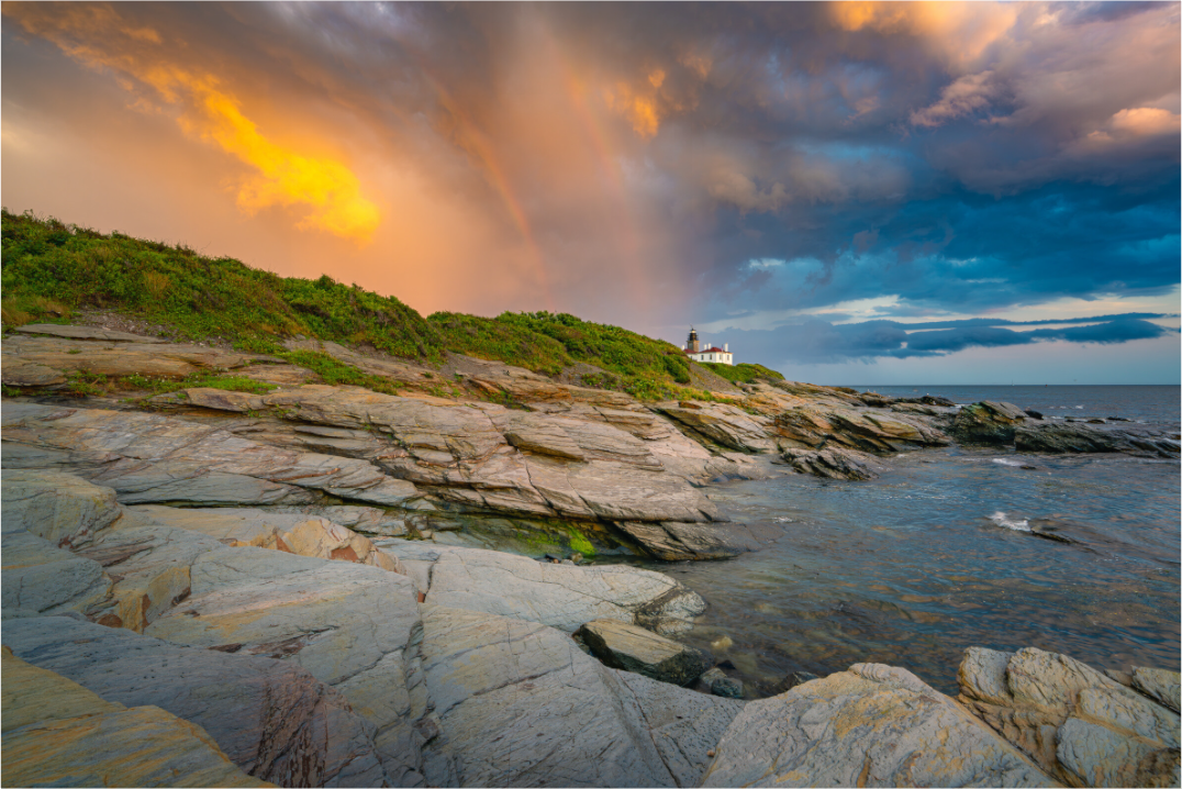 Main image Rainbow Over Beavertail Lighthouse