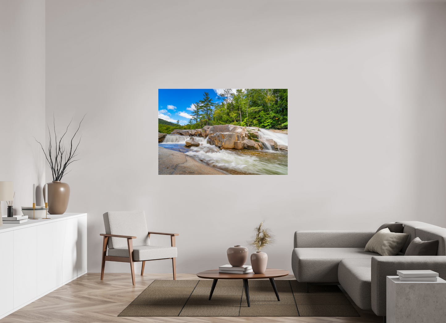 60 x 40″, Photo Print under Acrylic Glass Kancamagus Waterfall