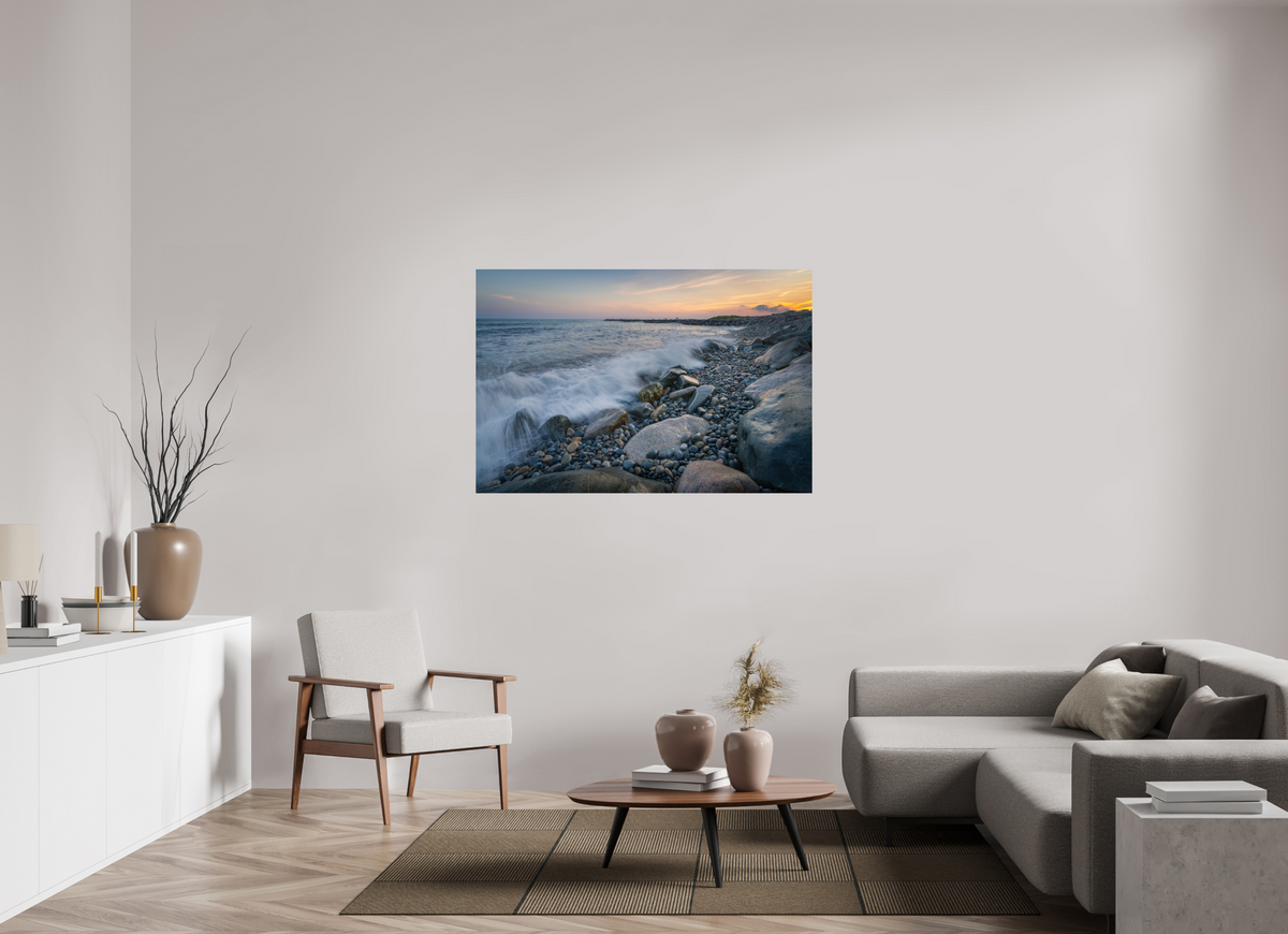 54 x 36″, Premium ChromaLuxe HD Aluminum Metal Print Waves Crashing at Camp Cronin