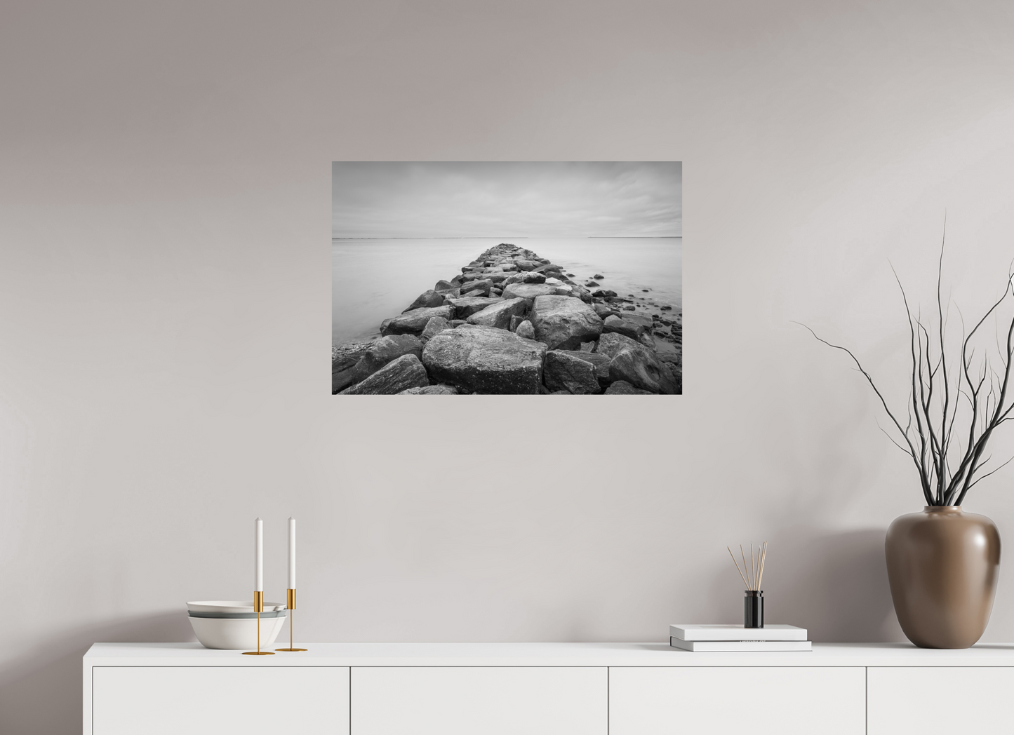 30 x 20″, ChromaLuxe HD Metal Print Sand Hill Cove Rocks