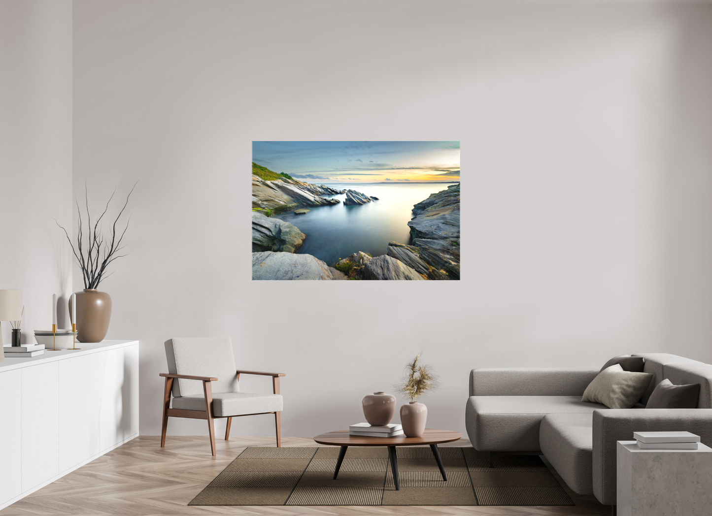 60 x 40″, Matte Canvas Print Sunset and Solitude