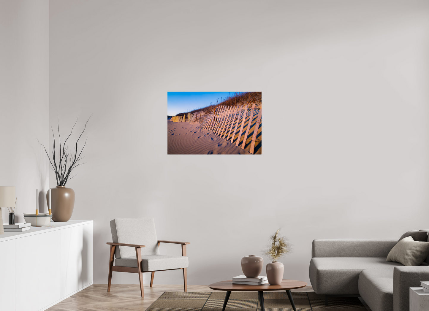 36 x 24″, ChromaLuxe HD Metal Print Sunset Glow on Sand Hill Cove Dunes