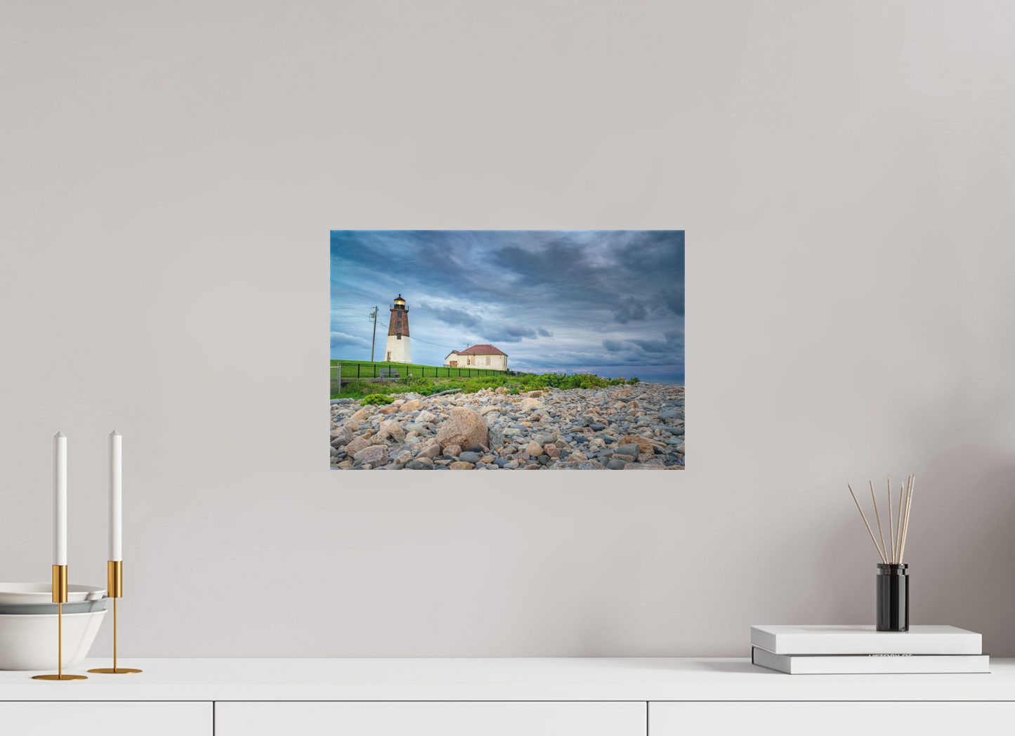 15 x 10″, Matte Canvas Print The Point Judith Lighthouse