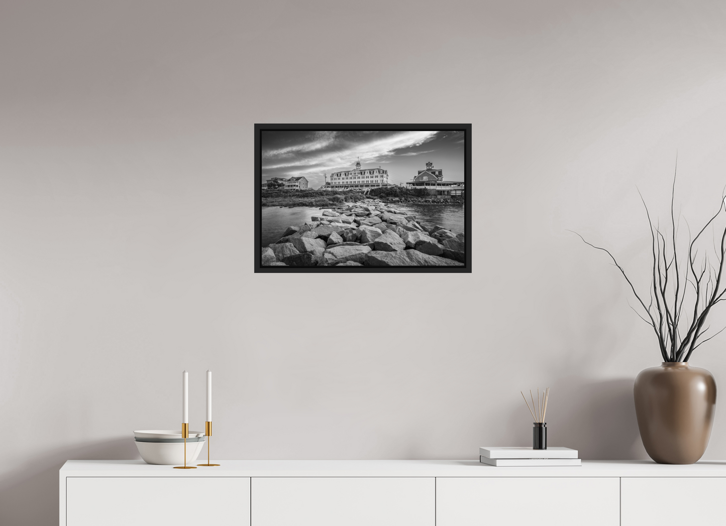 24 x 16″, Photo Print under Acrylic Glass with Black Wood Floater Frame The National Hotel