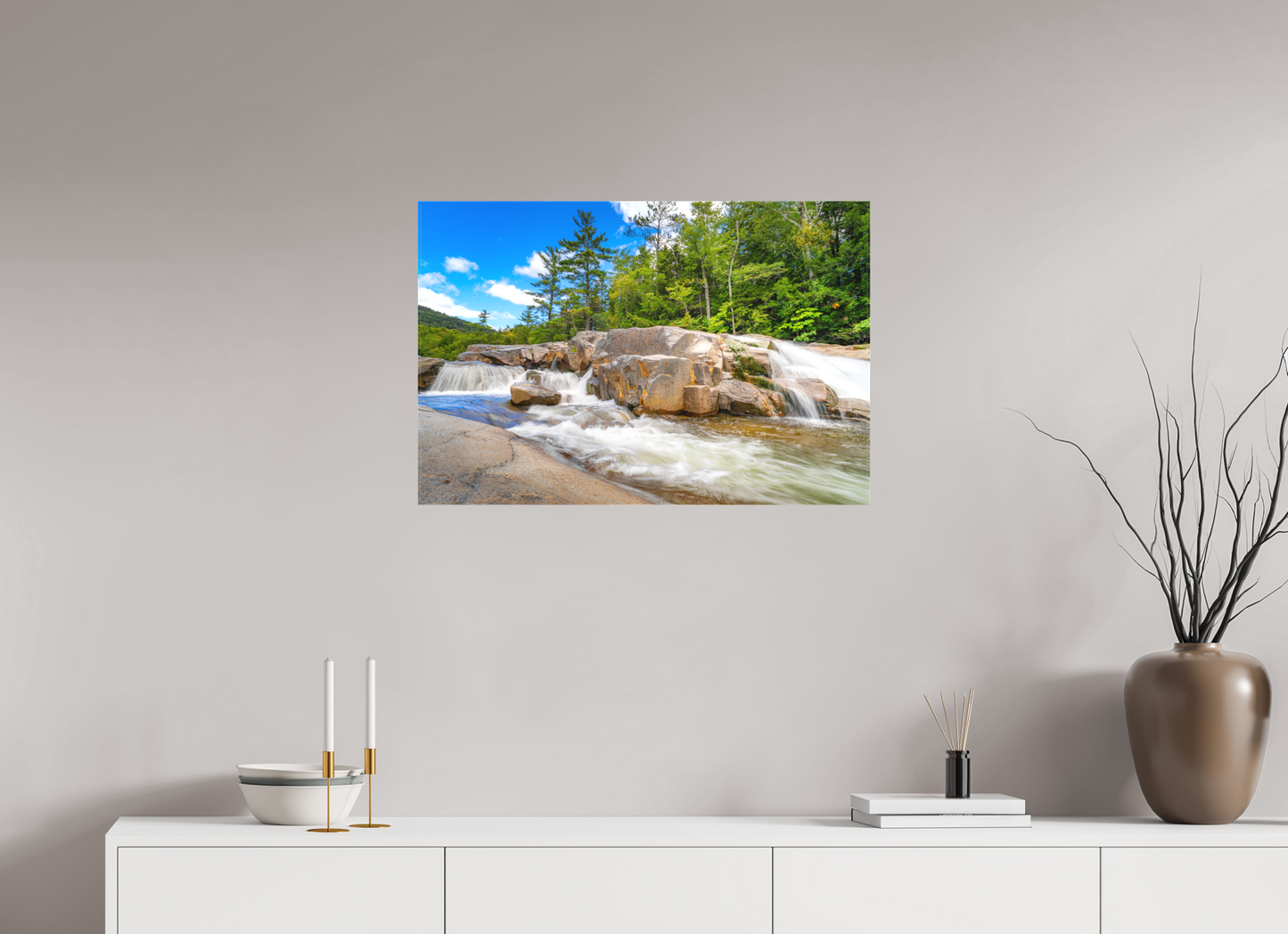 30 x 20″, Matte Canvas Print Kancamagus Waterfall
