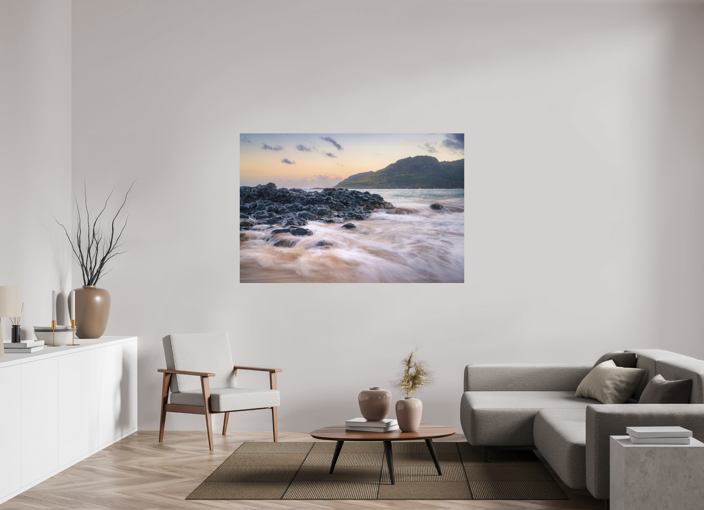 66 x 44″, ChromaLuxe HD Metal Print Lihue Sunset