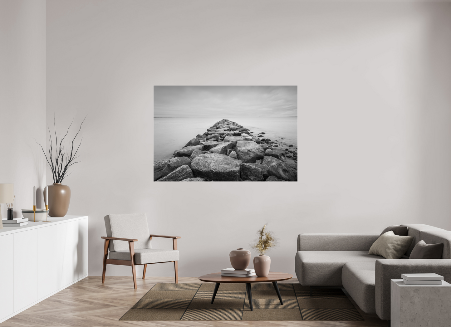 66 x 44″, Photo Print under Acrylic Glass Sand Hill Cove Rocks