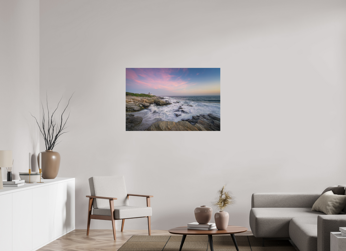 45 x 30″, Basic Matte Photo Print on Fuji Crystal DP II Paper Rough Seas at Sunset