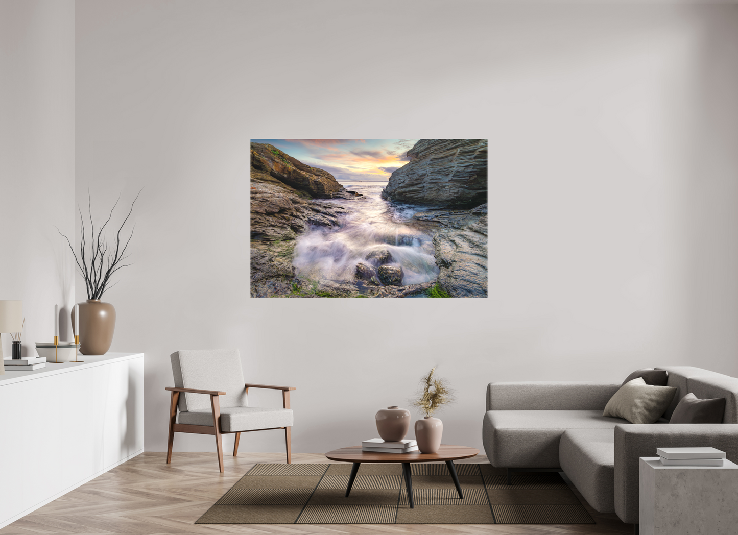 66 x 44″, Matte Canvas Print Waves Approaching