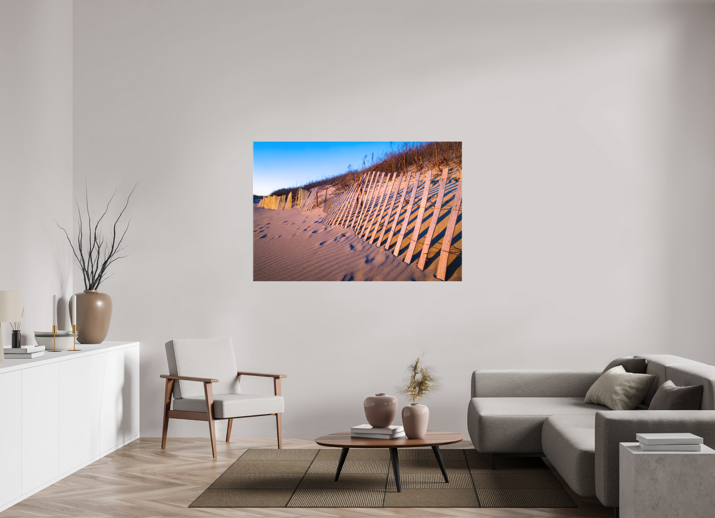 60 x 40″, Matte Canvas Print Sunset Glow on Sand Hill Cove Dunes